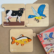 Load image into Gallery viewer, 3 puzzles animaux vertébrés - Montessori
